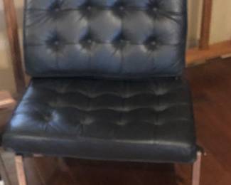 Blk leather high end pair chairs