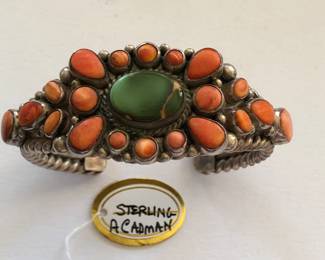 Sterling large signed native bracelet
