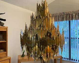 Brutalist Torch Art Chandelier