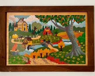 Hand Painted Scene on Wood