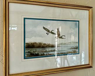 "Geese" Watercolor, Signed