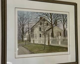 "White Fence" 217/400 Lithograph, Signed