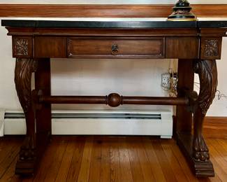 Marble Top Console Table with Paw Feet
