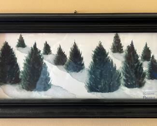 Evergreen Trees Print, Signed Roseann Meserve