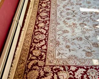 Area Rug (cream, maroon, green)