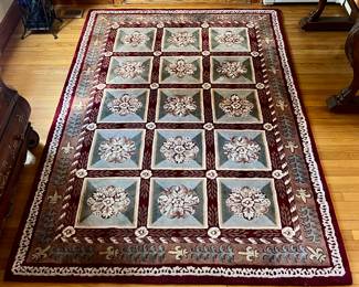 Area Rug with Fleur di Lis Border - 5' x 8'