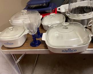 Cornflower blue Corning ware