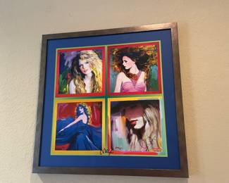 Framed Peter Max Taylor Swift Lithograph signed