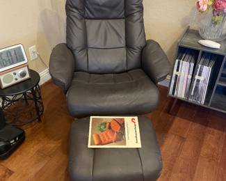 Hellegjude danish leather chair and ottoman 