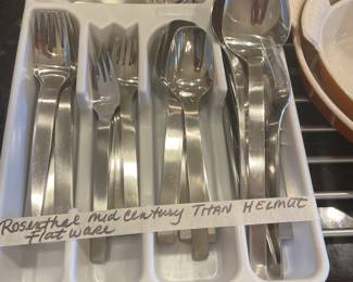 Rare Rosenthal Mid century minimal
titan Helmut stainless flatware