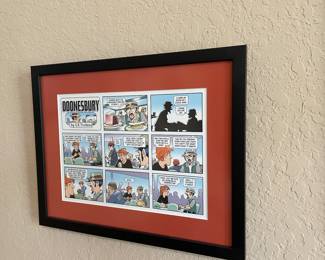 Framed Doonesbury comic