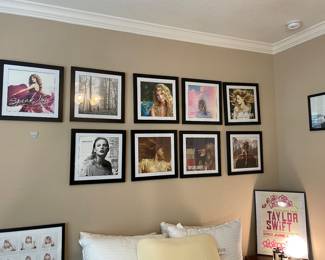 Framed Taylor swift record albums 
