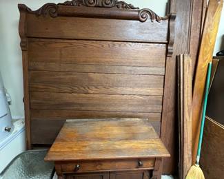 Antique Oak bed with headboard and footboard part of set