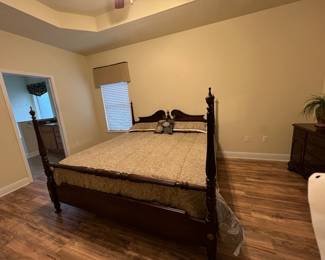 Ethan Allen King size bed, dresser , mirror and chest of drawers