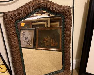 Wicker mirror