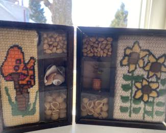Small needlepoint floral with pasta 