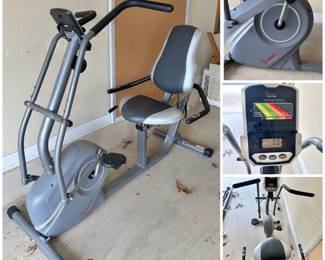 $175.00 - Sunny Cross Trainer Magnetic Recumbent Bike with Arm Exerciser