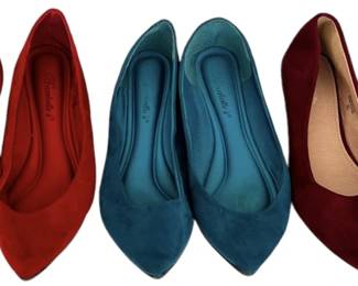 Suede Pointed Toe Slip On Flats