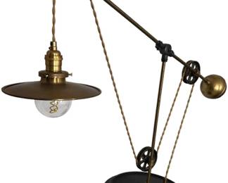 Steampunk Pulley Adjustable Lamp