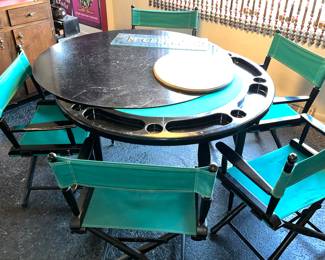 MCM poker table with 4 chairs
