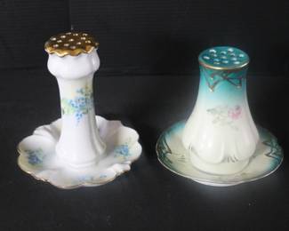 Vintage Porcelain Hand -Painted Hat Pin Holders