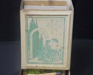 Vintage metal matchbox holder