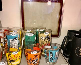 Items Located In The Living Room ~ Vintage TWA Travel Glasses