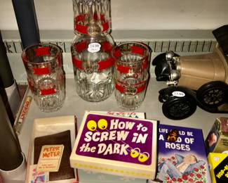 Items Located In The Living Room ~ Lots Of Vintage Barware ~ Mixology ~ Risque' Novelties