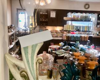Items Located In The Living Room ~ Vintage 1950's Atomic Table Lamps ~ Vintage Ceramic Bird Sets