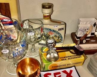 Items Located In The Living Room ~ Lots Of Vintage Barware ~ Mixology ~ Risque' Novelties