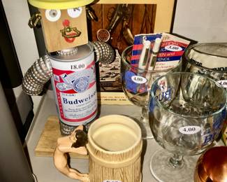 Items Located In The Living Room ~ Vintage Risque' Budweiser Man Ashtray