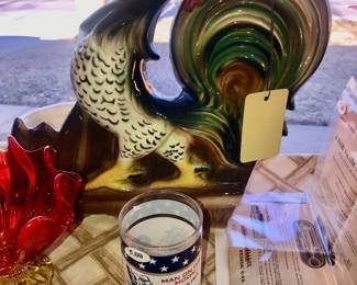 Items Located In The Living Room ~ Vintage Lane & Company Pottery Rooster Television Lamp