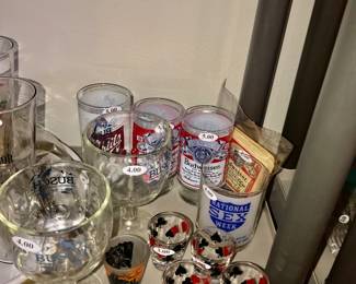 Items Located In The Living Room ~ Vintage Card Suit Glass Sets And Ashtray Set