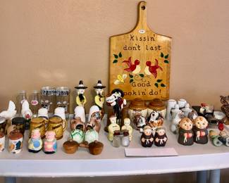 Items Located In The Kitchen ~ Shelves Of Vintage Salt & Pepper Shakers