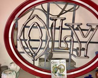 Items Located In The Living Room ~ Vintage OLY Olympia Beer Neon Sign ~ Damaged