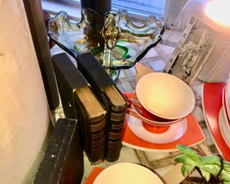 Items Located In The Living Room ~ Vintage 1930's Salem Tricorn Mandarin Triangular China Set ~ So Cool