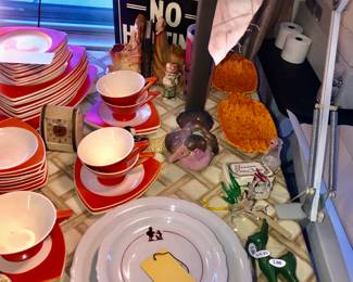Items Located In The Living Room ~ Vintage 1930's Salem Tricorn Mandarin Triangular China Set ~ So Cool