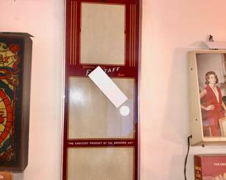 Items Located In The Living Room~ Antique Falstaff Beer Glass Wall Advertising Board For Specials And / Or liquor License