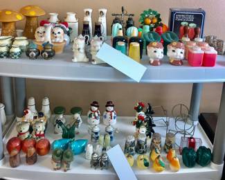 Items Located In The Kitchen ~ Shelves Of Vintage Salt & Pepper Shakers