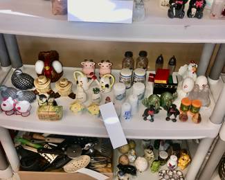 Items Located In The Kitchen ~ Shelves Of Vintage Salt & Pepper Shakers
