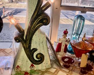 Items Located In The Living Room ~ Vintage 1950's Atomic Table Lamp Set