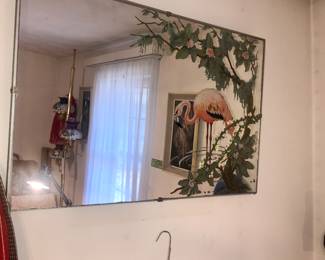 Items Located In The 3rd Bedroom (MASTER) ~ Vintage Turner Flamingo Wall Mirror