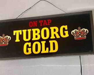 Items Located In The Living Room~ Vintage Tuborg Gold On Tap Beer Light