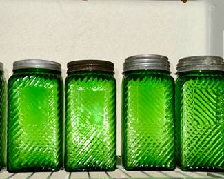 Smaller green canister set