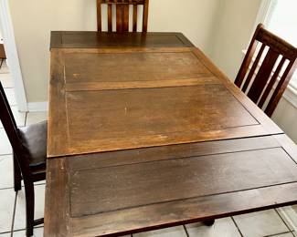 Leaves extended on dining table