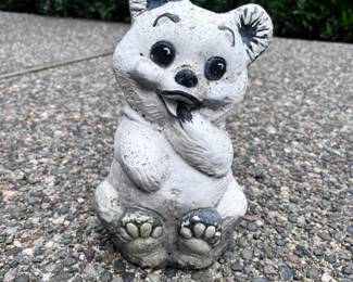 10in Solid Cement Panda Bear Garden Figure
