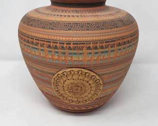 Artist Ben Billy Signed Navajo Terracotta Vase