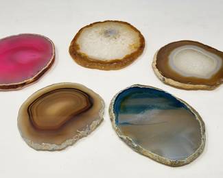 Five Agate Slice Coasters