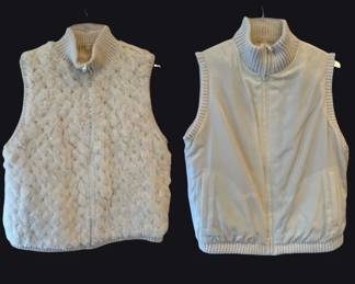 White Chincilla Fur Vest Reversible