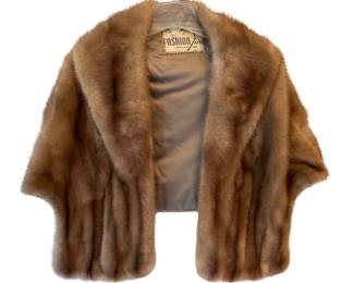 Authentic Mink Fur Stole Wrap by Portland Fashion Furs